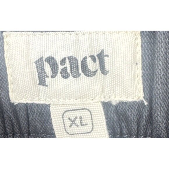Pact Womens Gray Daily Twill Organic Cotton Elastic Waist Cropped Pants Sz L - Picture 8 of 14